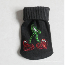 Black Mobile Phone Sock with Gem Cherry Design